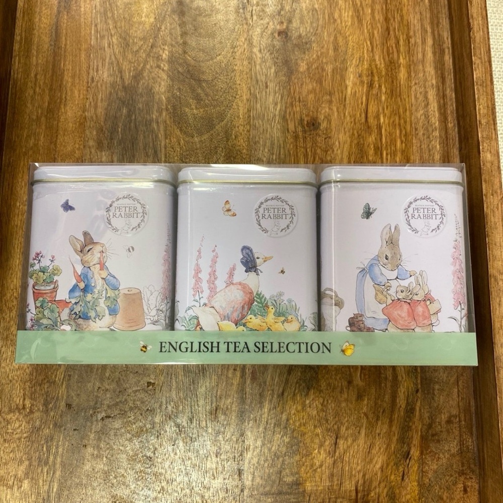 beatrix potter peter rabbit english tea tin selection- (3) collectible tins  NEW